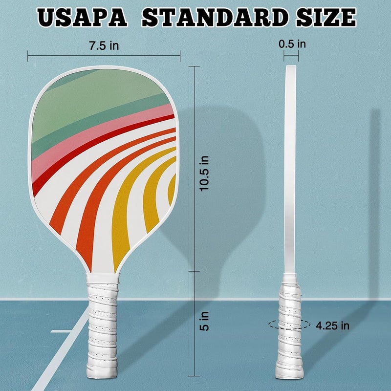 DULCE DOM Pickleball Paddles Set of 2/4 - USAPA Approved, 4 Indoor Outdoor Pickleball Balls, Fiberglass Surface Paddle Racket with Cover Bag, Ideal Training Equipment Gift for Men & Women - Image 5